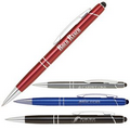 Anodized Aluminum Ballpoint Pen w/ Capacitive Stylus & Textured Grip